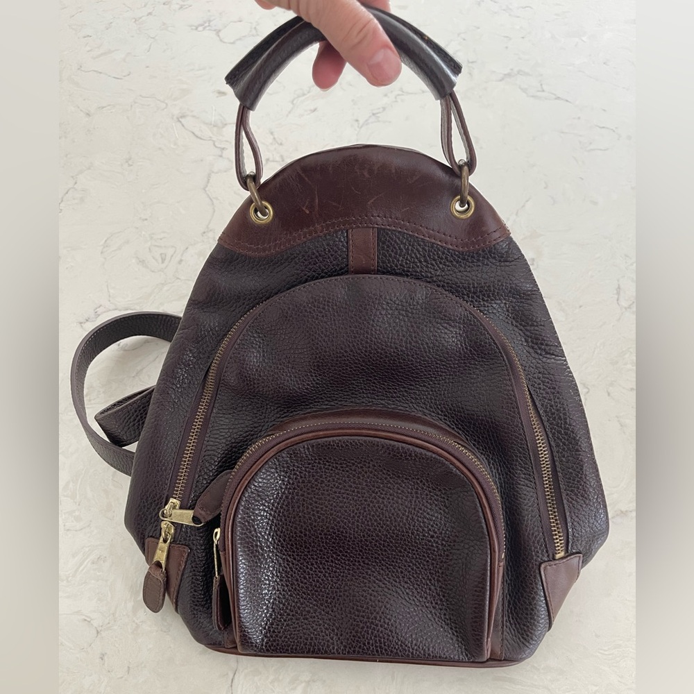 $188 Sundance Catalog Park City Brown Leather Backpack - a rare find!